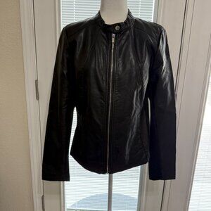 Express Faux Leather Motorcycle Jacket Black SZ Large